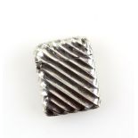 Victorian ribbed silver vesta case, Birmingham 1887