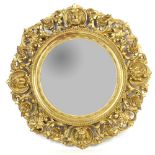 Pair of circular gilt framed mirrors (2)