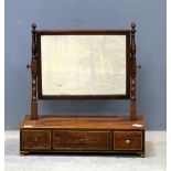 19th Century mahogany bedroom mirror base with three drawers
