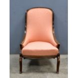 19th Century mahogany framed nursing chair