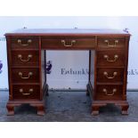 19th century style mahogany knee hole desk