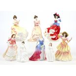 Royal Doulton porcelain ladies including Pamela, Susan and Janet (8)