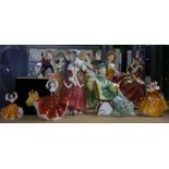 Collection of Royal Doulton figures including Pretty Ladies, Petites and Miniature Ladies