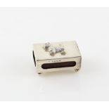 Silver table matchbox holder with west highland terrier to top, Birmingham 1911