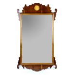 Mahogany fret framed mirror