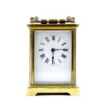 Brass and glass carriage clock