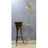 Early 20th century mahogany jardinière and a chrome shaving stand
