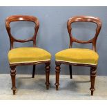 Set of four 19th century mahogany balloon back dining chairs