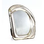 Large silver 'D' shaped photo frame, 26.5 cm high