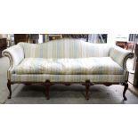 19th Century style sofa on mahogany frame