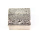 George III silver casket form table snuff or lozenge box with lip by I D London, 1872