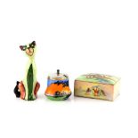 Crown Devon Fieldings musical cigarette box, decorated with a hunting scene, Barker Bros. 'The