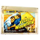 The Yellow Mountain (1954) - Original hand painted poster artwork, starring Lex Barker, on board, 38
