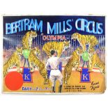 Bertram Mills Circus at Olympia - 'Knie's Tigers', original hand painted poster artwork, on board,