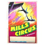 Bertram Mills Circus and Menagerie - 'The New De Riaz' acrobats, original hand painted poster