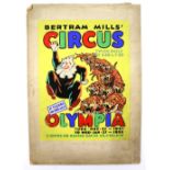 Bertram Mills Circus Olympia, marked in pencil Mathies and his Tigers (1931-2), original hand