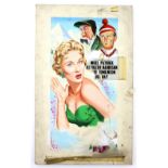 All For Mary (1955) - Two alternate original hand painted poster artworks, on board, 37 x 49 cm