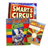 Billy Smart's New World Circus - Three original hand painted poster artworks, on board, largest 41 x