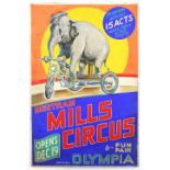 Bertram Mills Circus and Fun Fair, Olympia - Elephant riding a motorbike, original hand painted