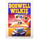 Boswell Wilkie Combined Circus - depicting a female acrobat, original hand painted poster artwork,