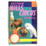 Bertram Mills Circus at Olympia - Polar bears and brown bears, original hand painted poster artwork,