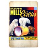 Bertram Mills Circus, Olympia - Brown bear and polar bears, original hand painted poster artwork, on