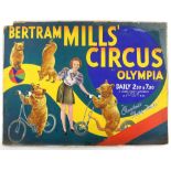 Bertram Mills Circus at Olympia - 'Crocker's Teddy Bears', original hand painted poster artwork,