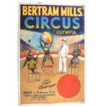 Bertram Mills Circus, Olympia - 'Charles Judge's Chimpanzees' (1930's), original hand painted poster