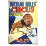 Bertram Mills Circus at Olympia - 'King Tuffy The only wire walking Lion in the World' (1930's),