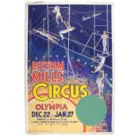 Bertram Mills Circus at Olympia - 'Peerless Potters', original hand painted poster artwork, on