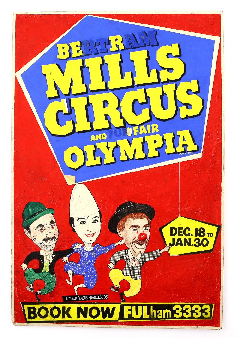 Bertram Mills Circus and Fun Fair, Olympia, The World Famous Francescos, original hand painted