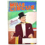 Bertram Mills Circus and Menagerie - Borra the King of Pickpockets, original hand painted poster