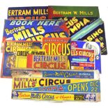 Bertram Mills' Circus - Eleven Original hand painted poster artworks, Some part finished, text