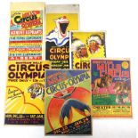 Bertram Mills' Circus at Olympia - Six original carded finished poster displays, various designs,