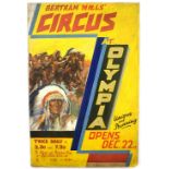 Bertram Mills Circus at Olympia, Native American Indians, original hand painted poster artwork, on