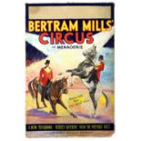 Bertram Mills Circus and Menagerie, 'New High School Horses', original hand painted poster