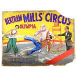 Bertram Mills Circus at Olympia - 'Four Maniacs' original hand painted poster artwork, on board,