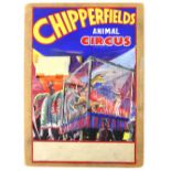 Chipperfields Animal Circus - Lions and lion tamer, original hand painted poster artwork, on