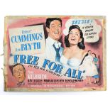 Free For All (1949) - Original hand painted poster artwork, starring Robert Cummings and Ann