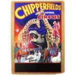 Chipperfields Animal Circus - The Exotic Group with giraffes camels hippos, original hand painted