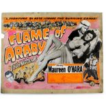 Flame of Araby (1951) - Original hand painted poster artwork, starring Maureen O'Hara, on board,
