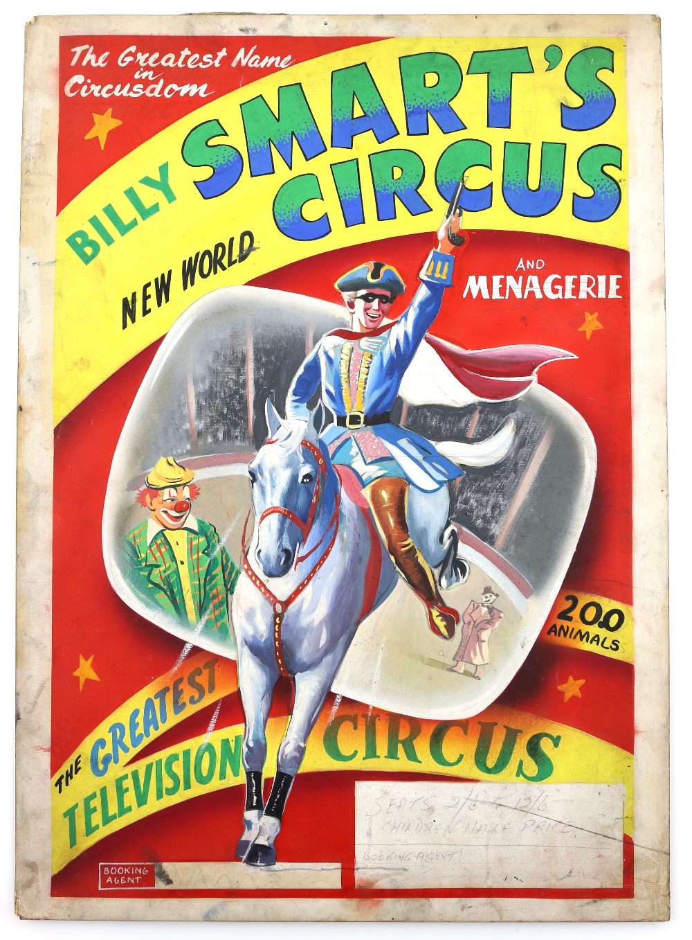 Billy Smart's Circus and Menagerie - 'The Greatest Television Circus', original hand painted