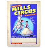 Bertram Mills Circus, Mills Arabian Horses, original hand painted poster artwork, on board, 49 x