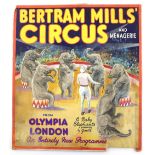 Bertram Mills Circus and Menagerie, Olympia - '6 baby elephants by Gindl' (1935), original hand