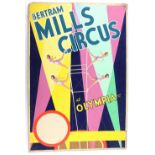 Bertram Mills Circus at Olympia - Four female acrobats (1938), original hand painted poster artwork,