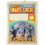 Billy Smart's Circus and Menagerie - Five baby elephants, original hand painted poster artwork, on