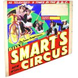 Billy Smart's Circus - 'Our Famous Chimp Family', original hand painted poster artwork, on board, 34