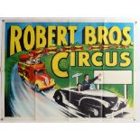 Circus - Robert Bros. Circus - Original British Quad size advertising poster, folded, 30 x 40