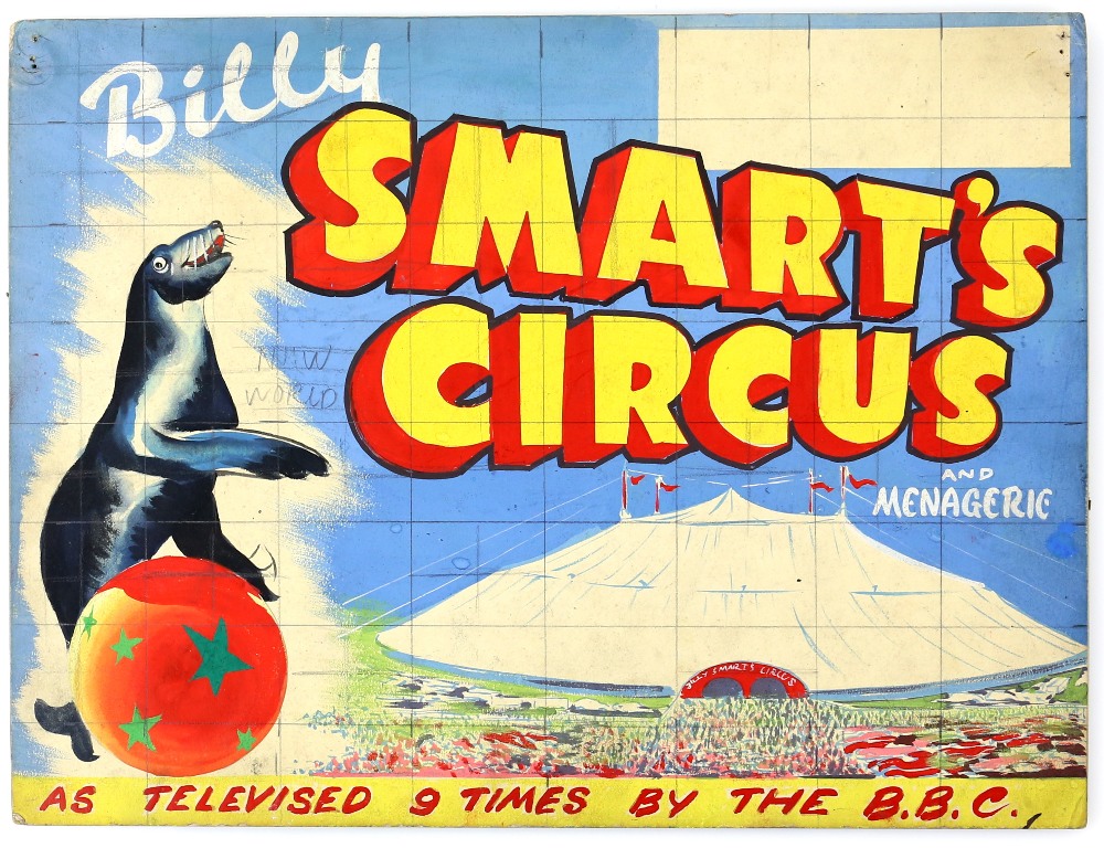 Billy Smart's Circus and Menagerie - Seal, ball and Big Top, 'As televised 9 times by the BBC',