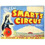 Billy Smart's Circus and Menagerie - Seal, ball and Big Top, 'As televised 9 times by the BBC',